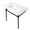 Fauceture KVPB37227W80 37-Inch Console Sink with Stainless Steel Legs (8-Inch, 3 Hole), White/Matte Black KVPB37227W80 - alternate 1